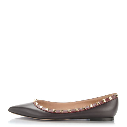 Valentino Garavani Nappa Rockstud Ballerina Flats 38 Griotte 1 of 7