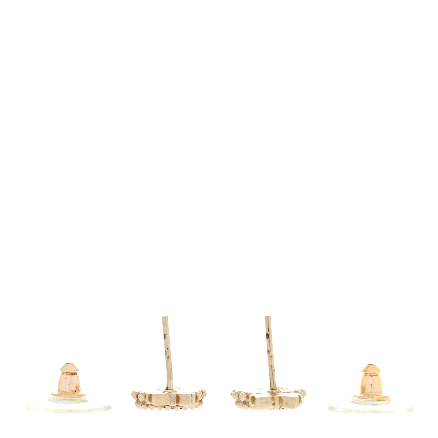Chanel CC Bow Earrings Black Gold 3 of 7