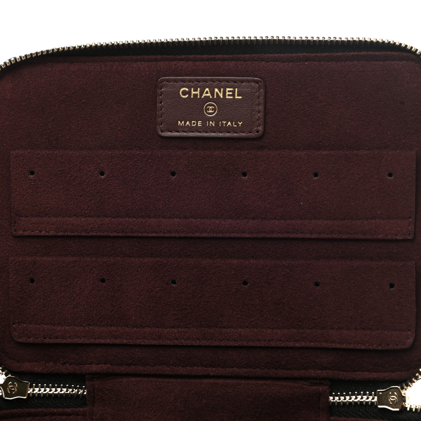 Caviar Quilted Top Handle Jewelry Case Black