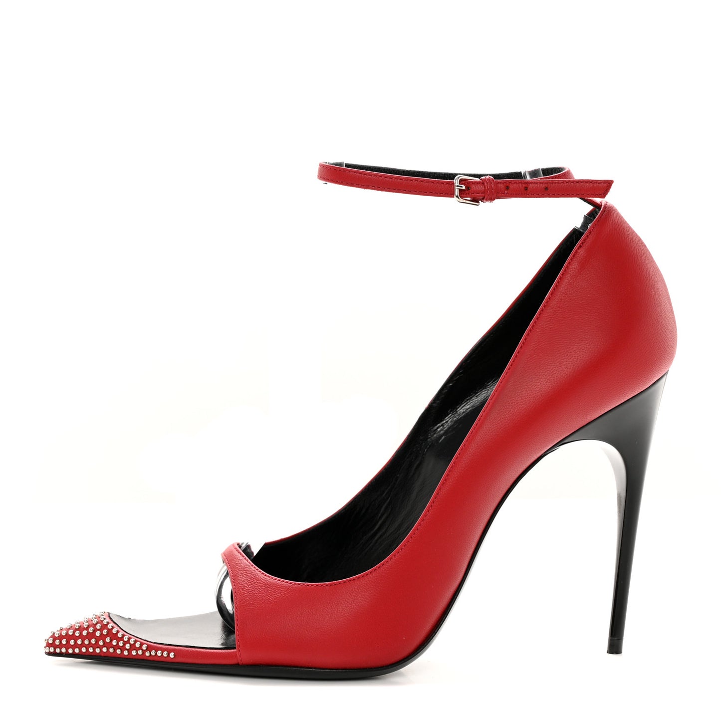 Nappa Studded Palace 105 Open Toe Pumps 39 Rouge Eros