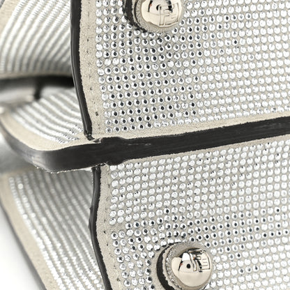 Fendi Crystal Vitello Laminato FF Petite Peekaboo I SEE U Satchel Crystal Argento 13 of 14