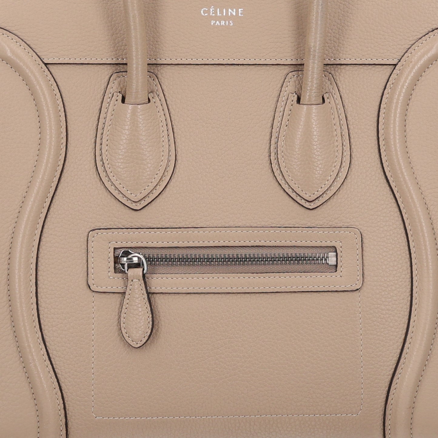 Drummed Calfskin Micro Luggage Dune