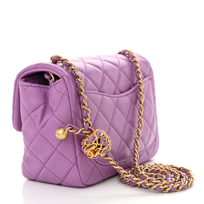 Chanel Lambskin Quilted Mini Pearl Crush Flap Purple 2 of 11