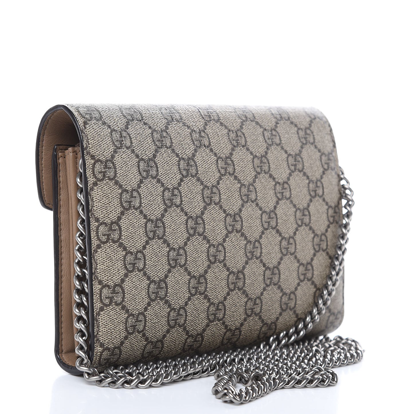 GG Supreme Monogram Mini Dionysus Chain Wallet Beige Taupe