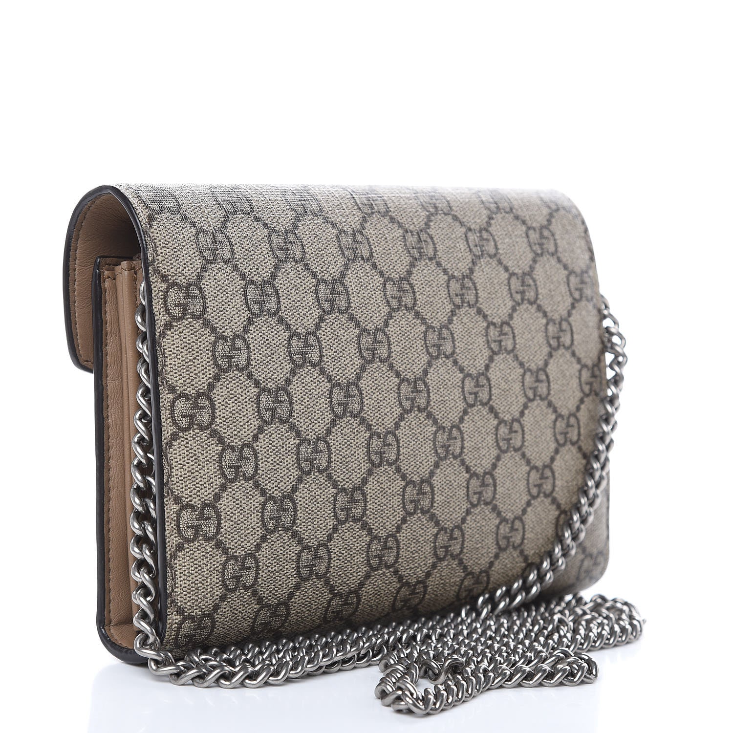 Gucci GG Supreme Monogram Mini Dionysus Chain Wallet Beige Taupe 3 of 13