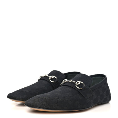 Gucci Monogram GG Canvas Womens Ragazzo Loafers 37.5 Black 4 of 9