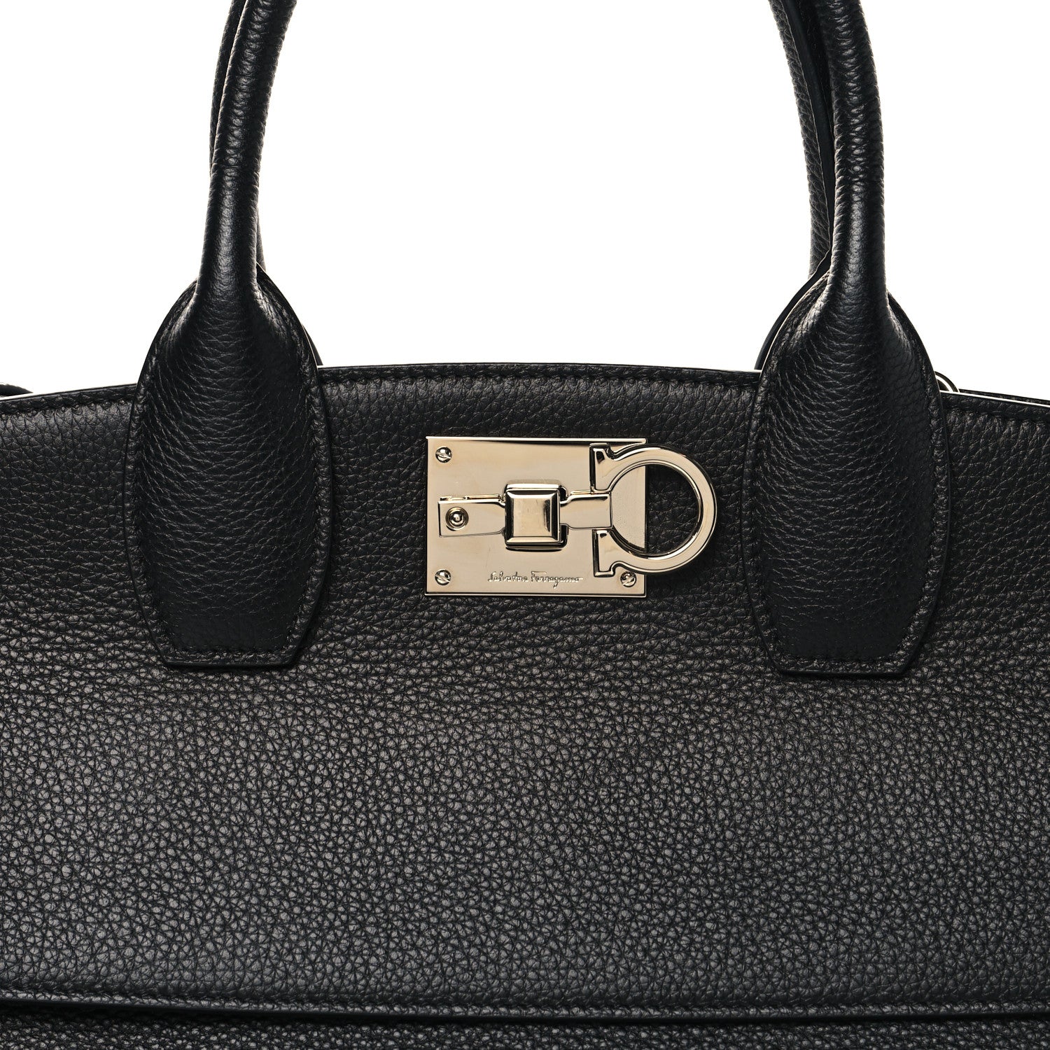 Salvatore Ferragamo Calfskin Large Studio Bag Black 1861716