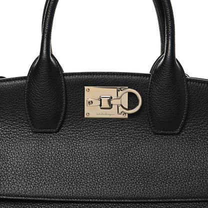Salvatore Ferragamo Calfskin Large Studio Bag Black 9 of 11