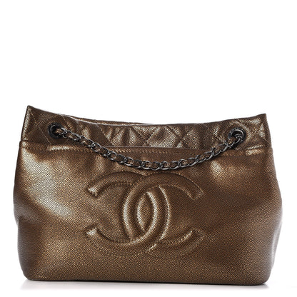 Chanel Metallic Caviar Quilted Large Timeless CC Soft Tote Bronze 1 of 8