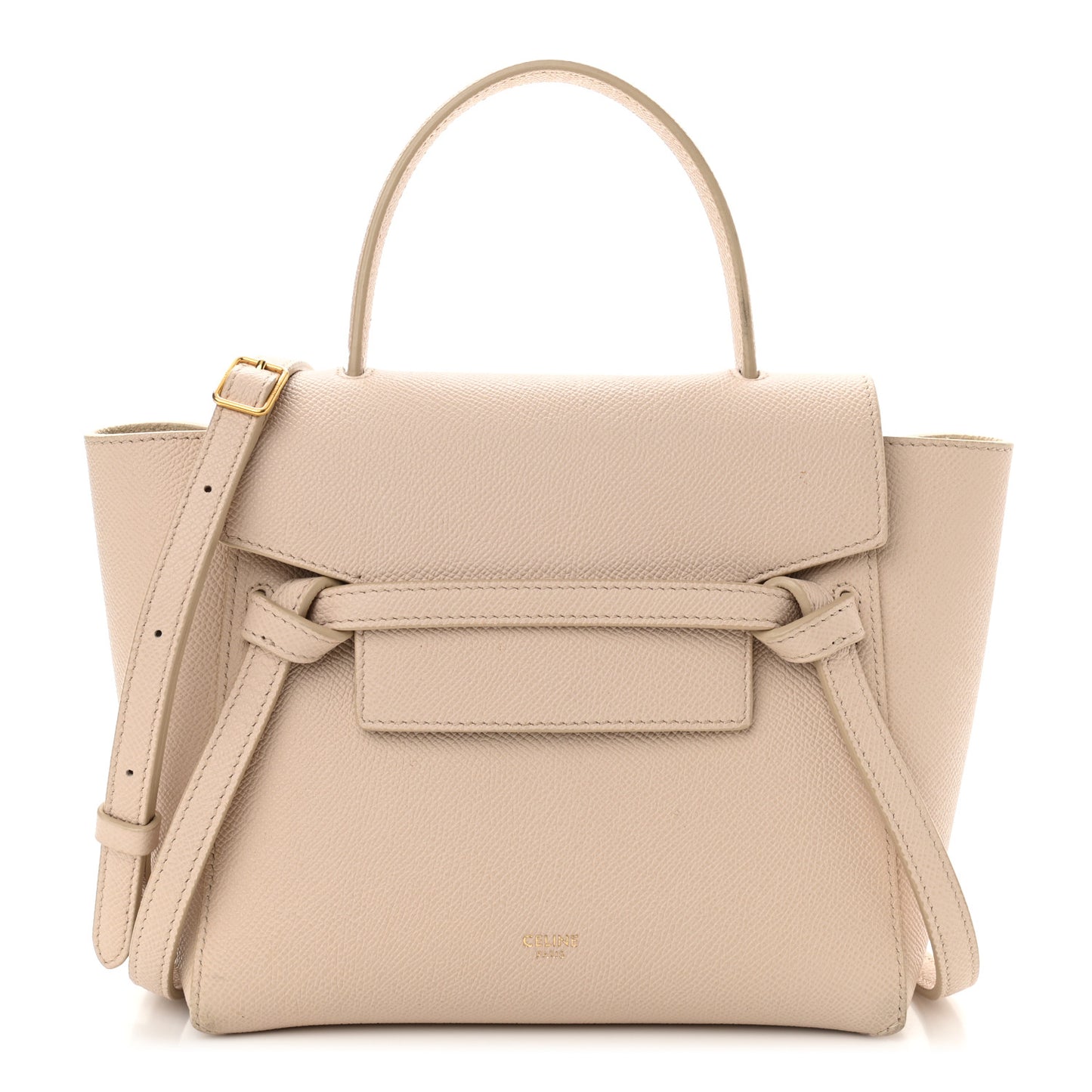 Grained Calfskin Nano Belt Bag Powder