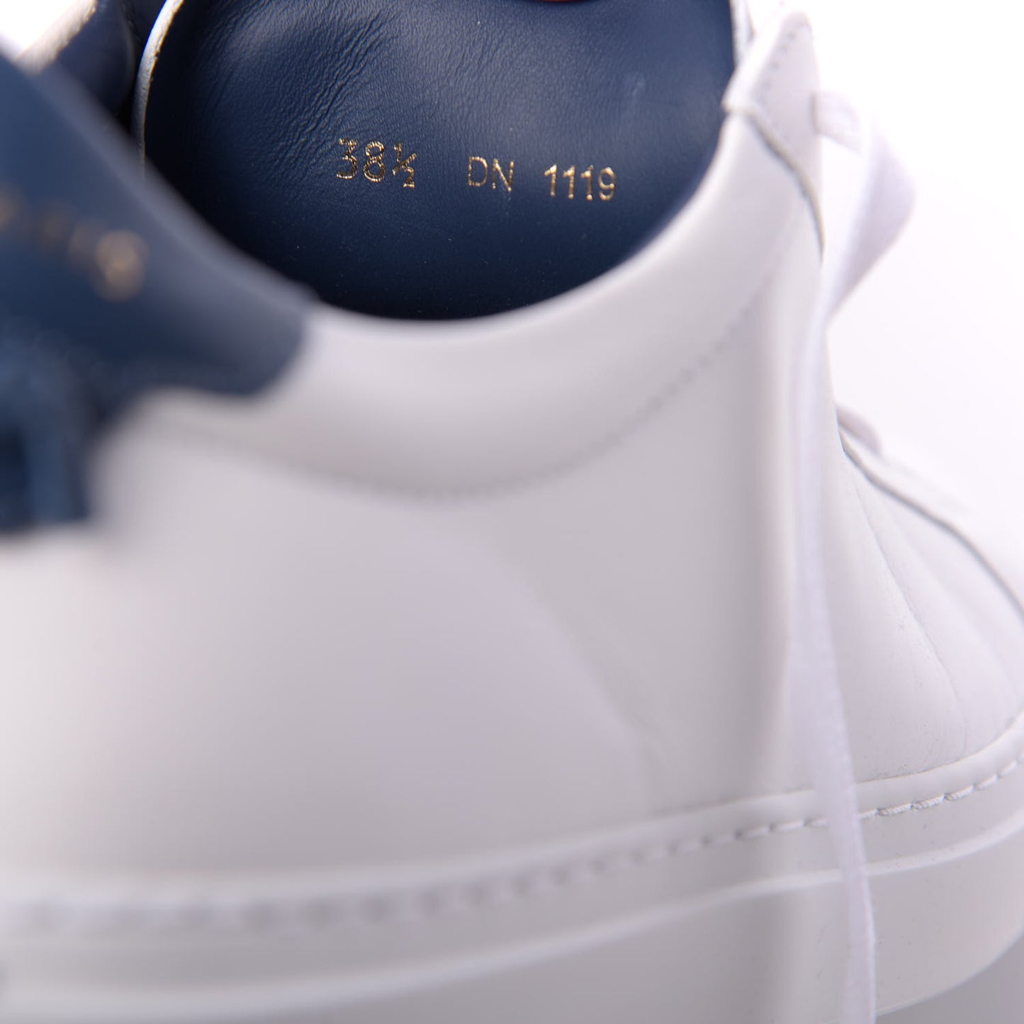 Calfskin Womens Urban Street Sneakers 38.5 White Blue