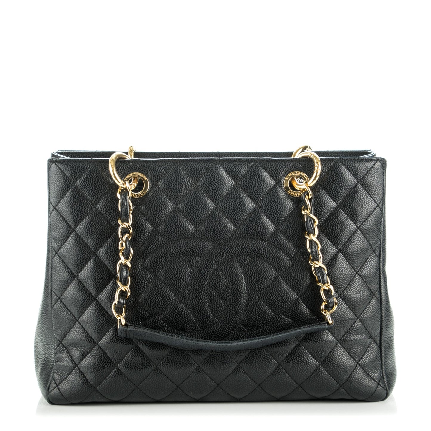 Caviar Quilted Grand Shopping Tote GST Black