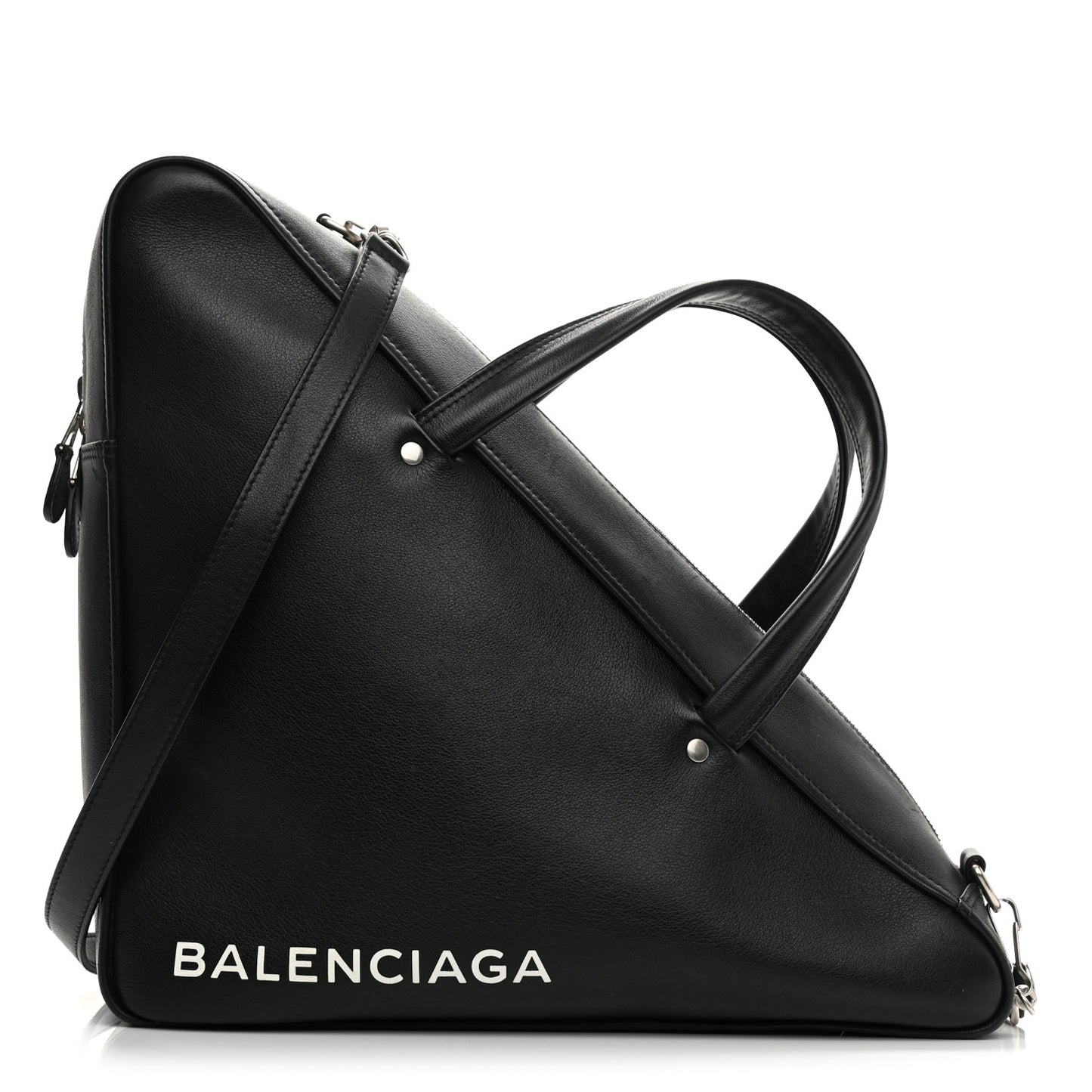 Calfskin M Triangle Duffle Black