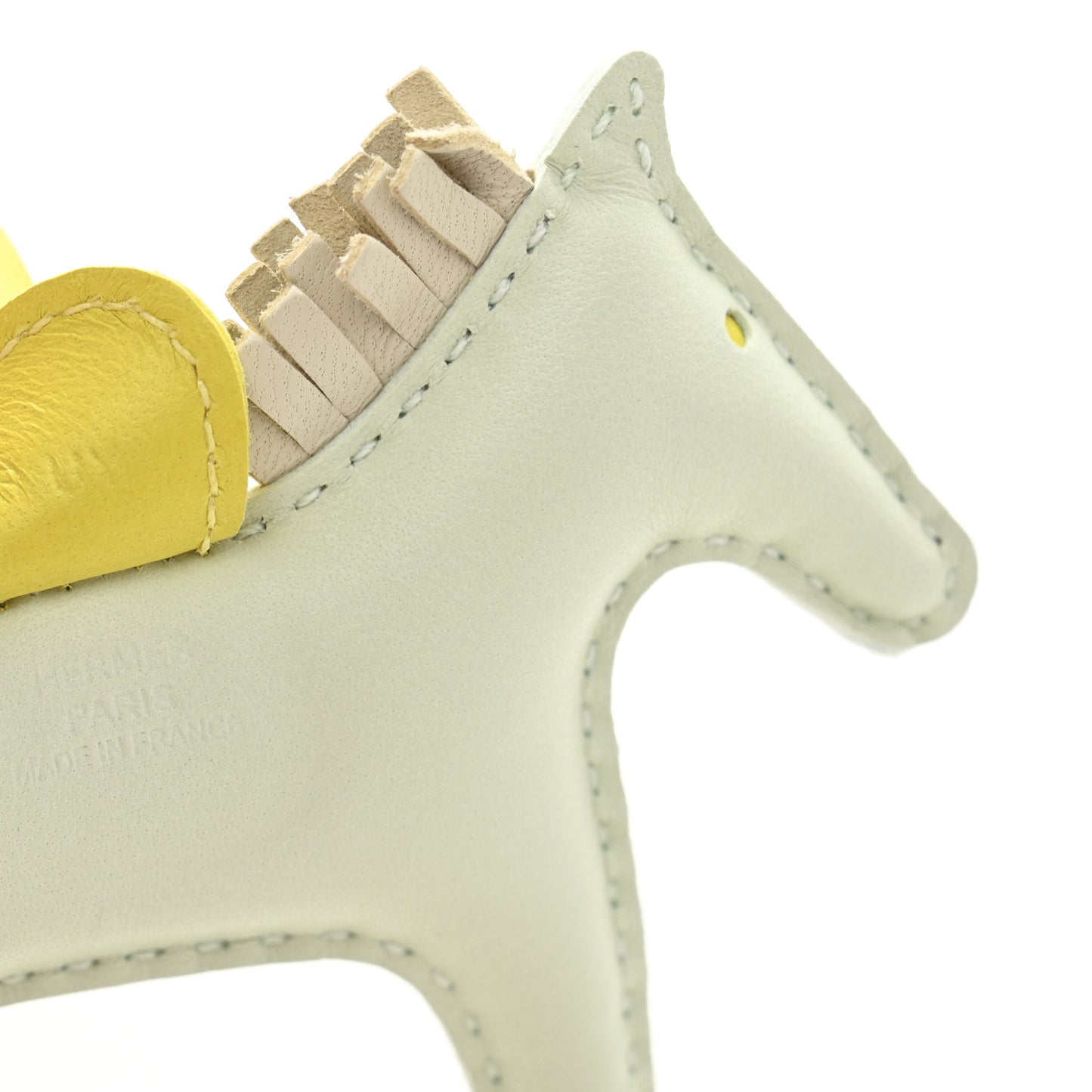 Milo Lambskin Grigri Rodeo Horse Bag Charm PM Vert Fizz Lime Craie