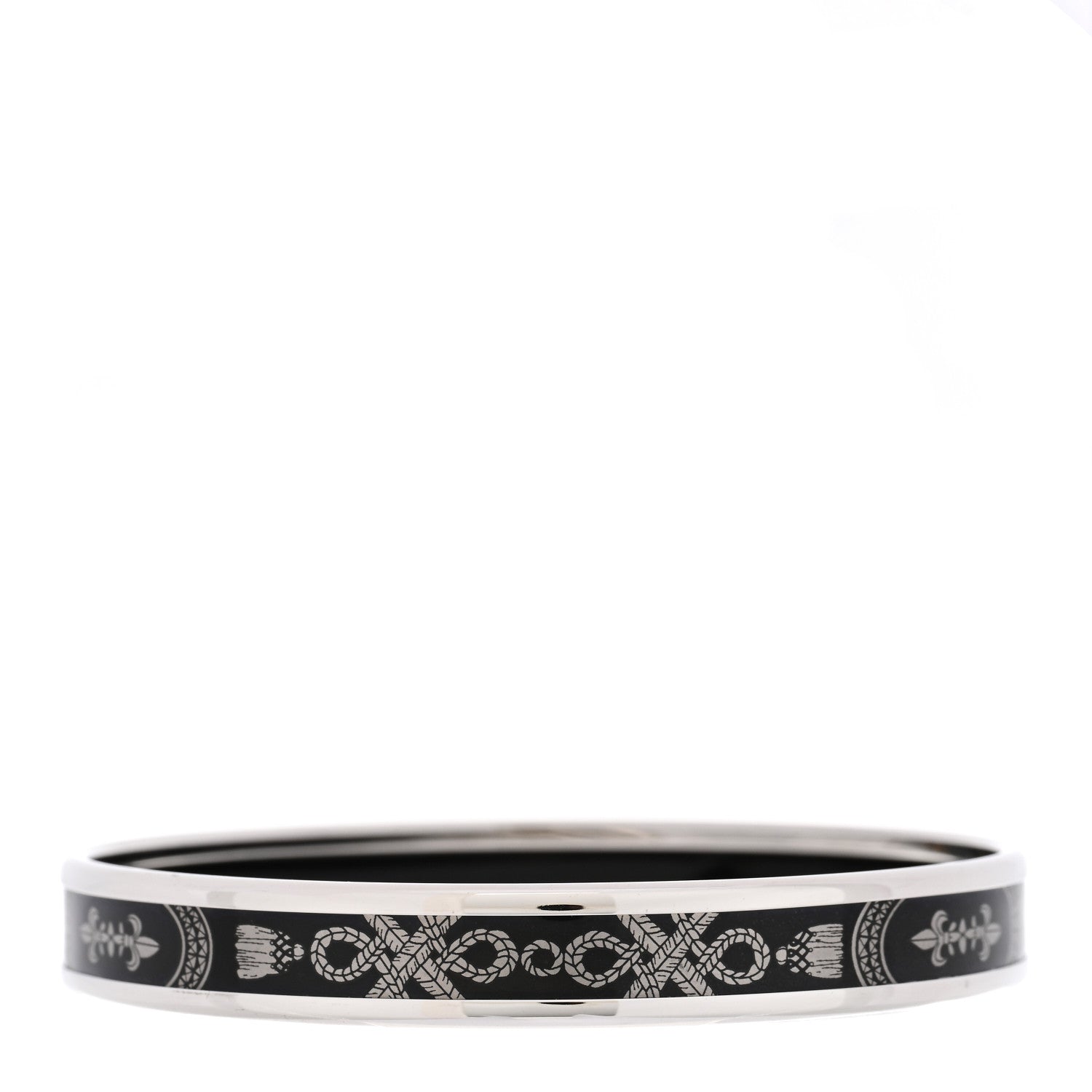 Hermes Enamel Printed Narrow Grand Apparat Bracelet Black 3 of 6