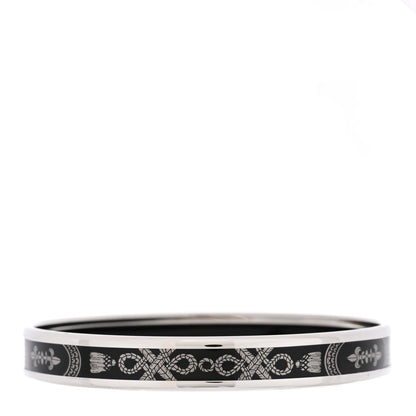 Hermes Enamel Printed Narrow Grand Apparat Bracelet Black 3 of 6