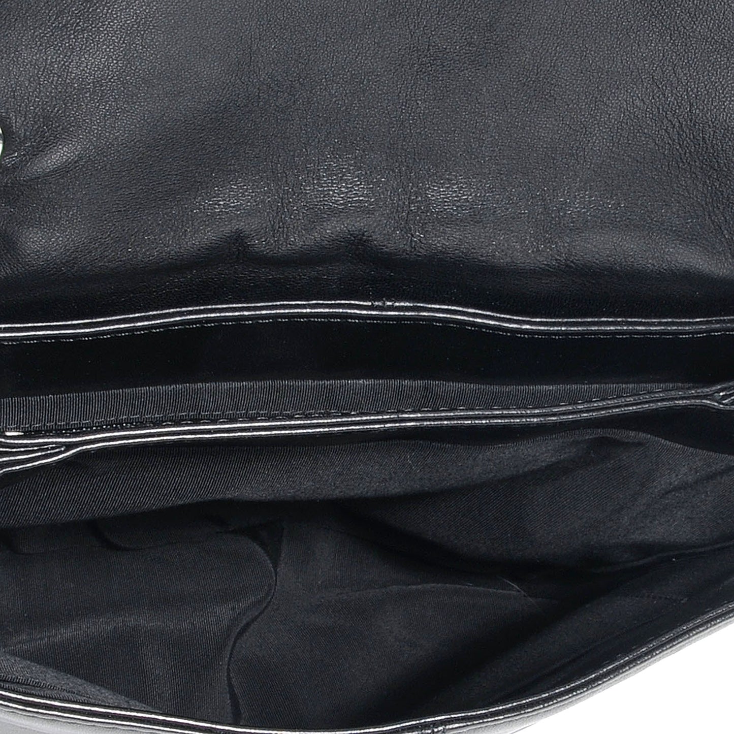 Lambskin Stitched Messenger Black