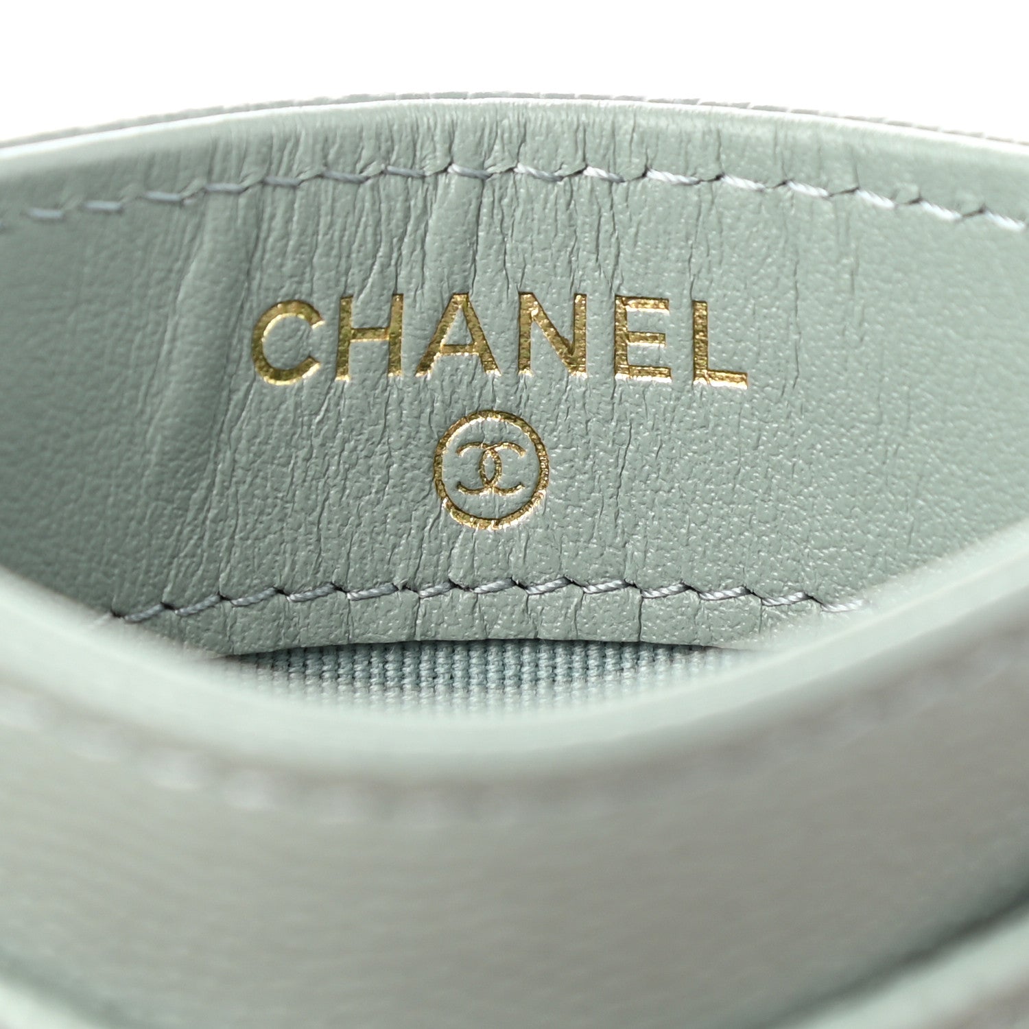 Chanel Caviar Quilted Card Holder Light Blue 6 of 9