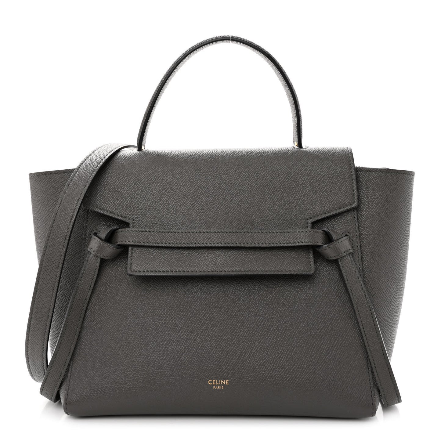Grained Calfskin Nano Belt Bag Grey