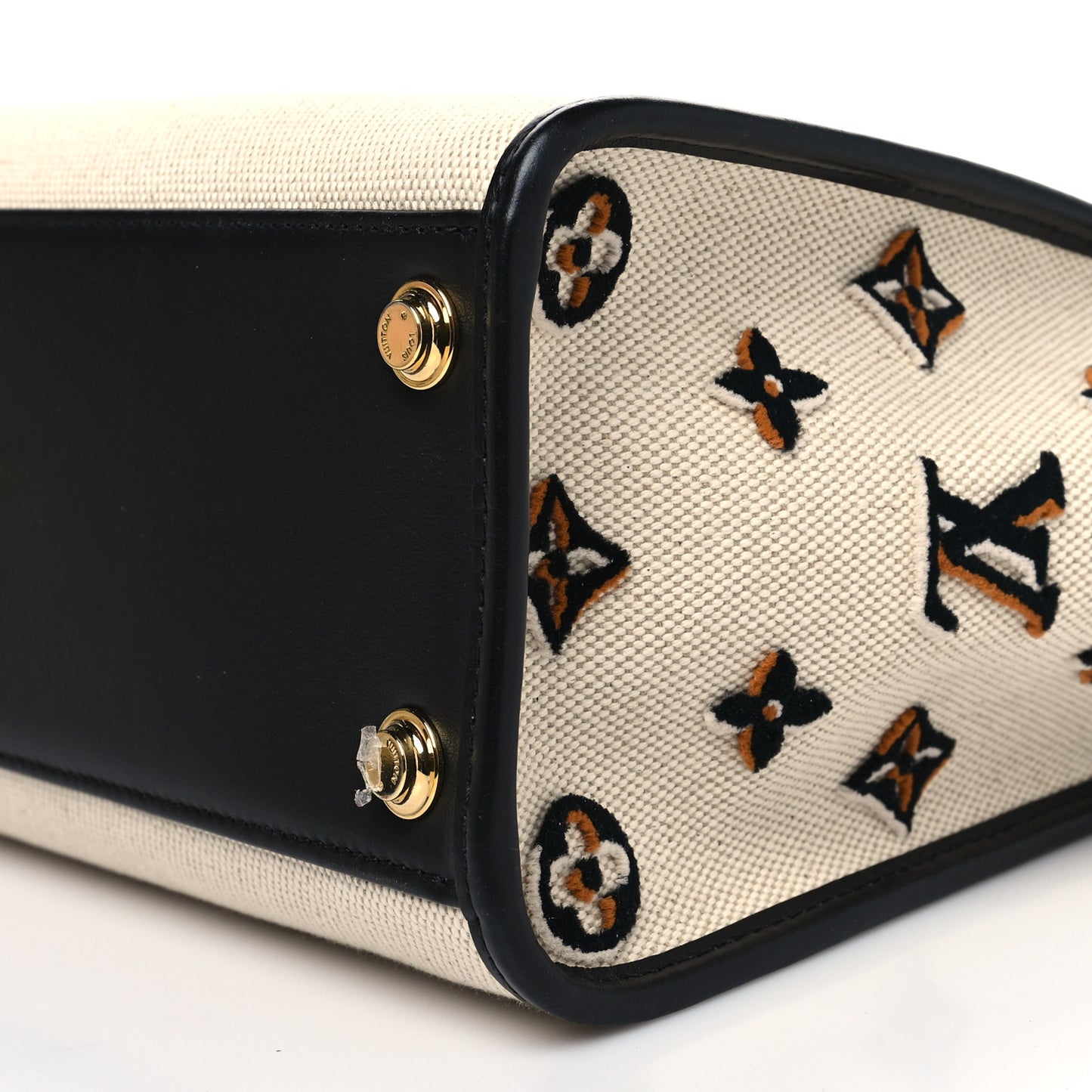 Canvas Calfskin Monogram On My Side MM Black