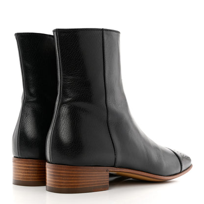 Gucci Goatskin Hills Logo Ankle Boots 35 Black 4 of 9