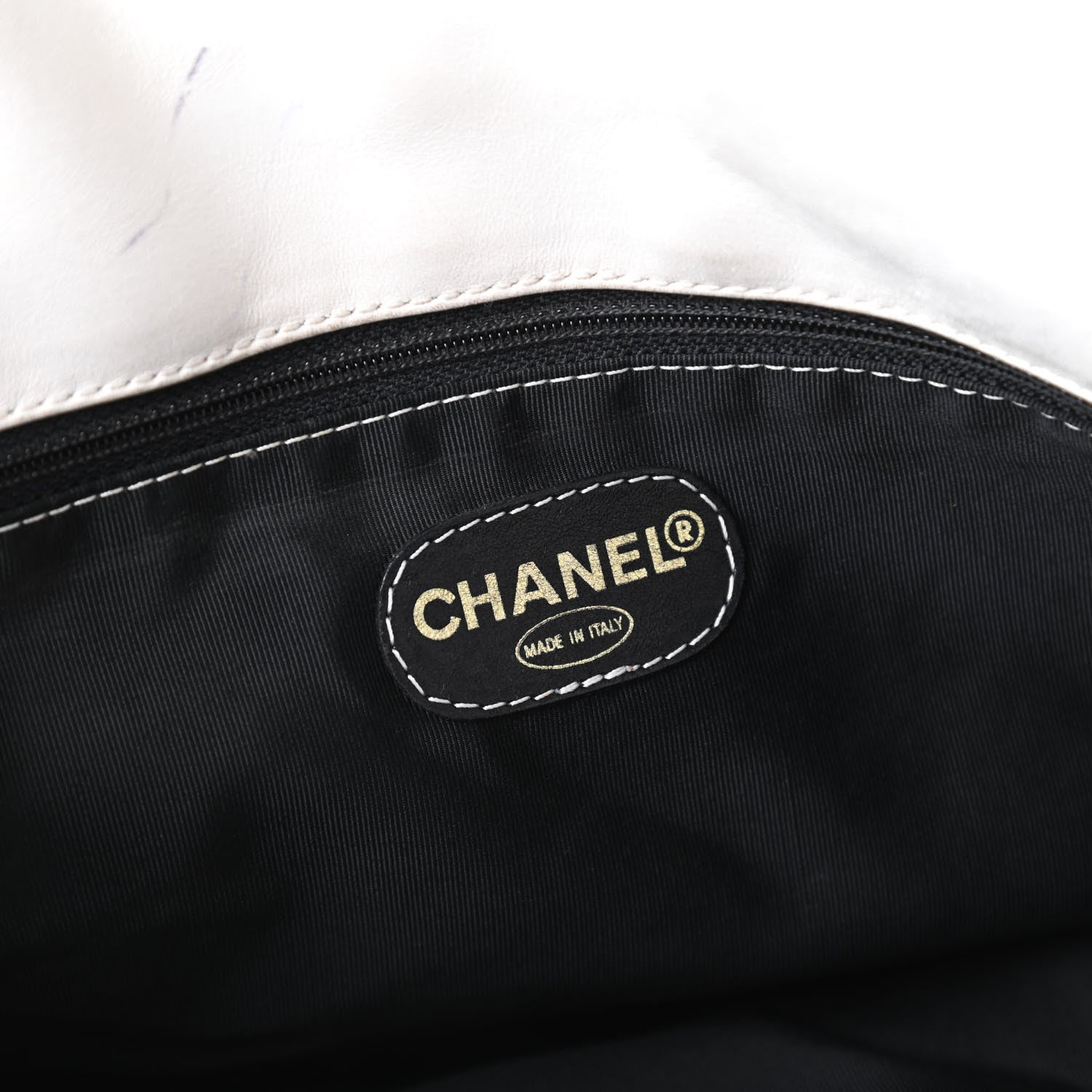 Chanel Lambskin CC Bi-Color Tote White Black 8 of 13
