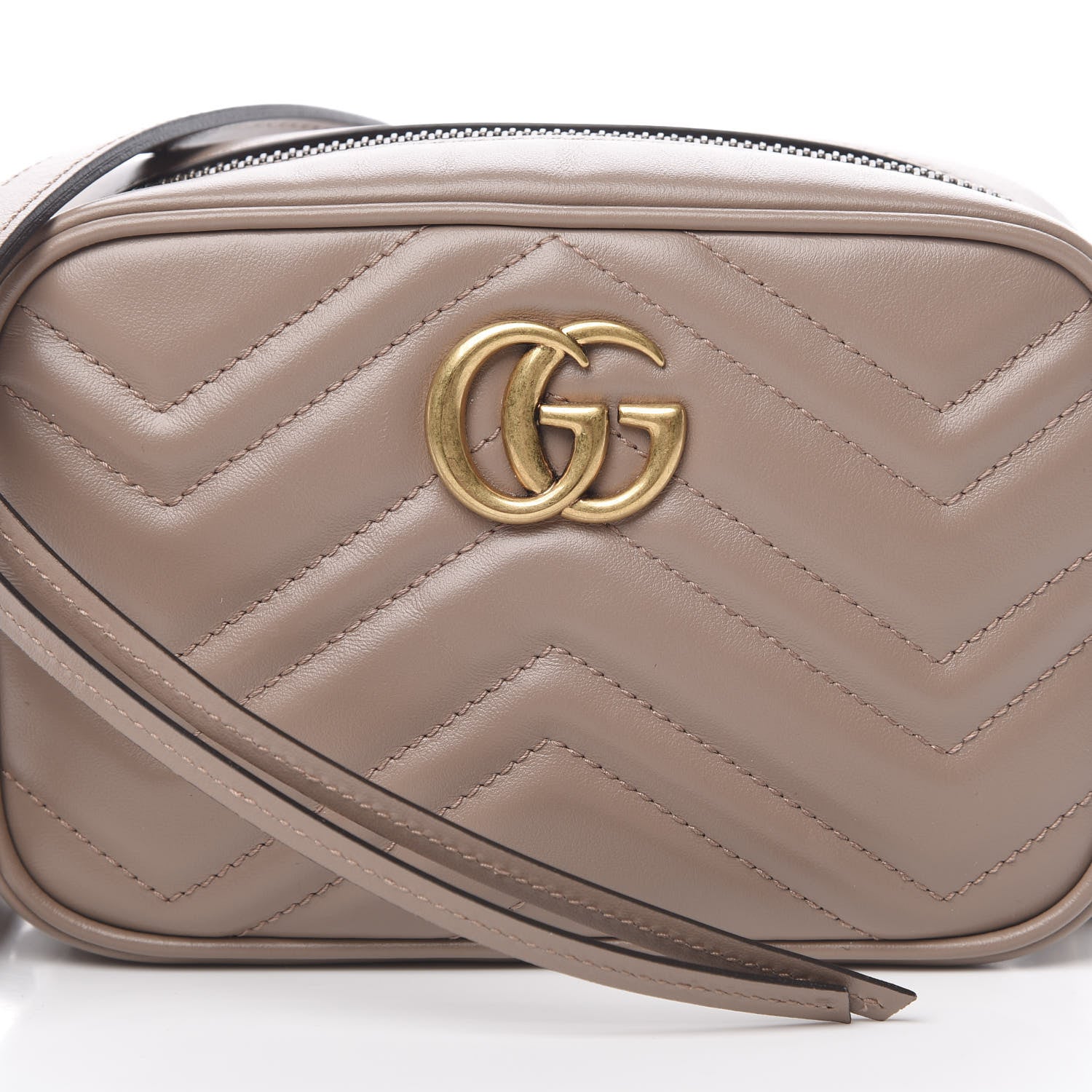 Gucci Calfskin Matelasse Mini GG Marmont Chain Shoulder Bag Porcelain Rose 8 of 15