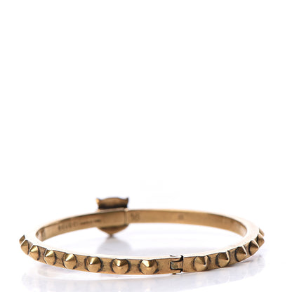 Gucci Metal Feline Head Bracelet 16 Aged Gold 3 of 6