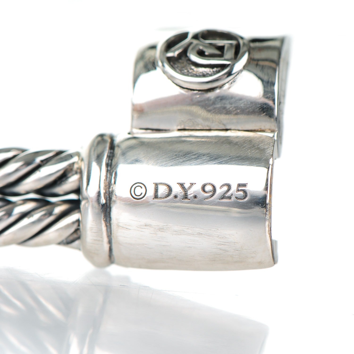 David Yurman Sterling Silver Black Diamond 7mm Petite Mini Loop Bracelet 5 of 7