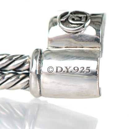 David Yurman Sterling Silver Black Diamond 7mm Petite Mini Loop Bracelet 5 of 7