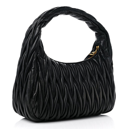 Miu Miu Nappa Matelasse Wander Large Hobo Black 3 of 8