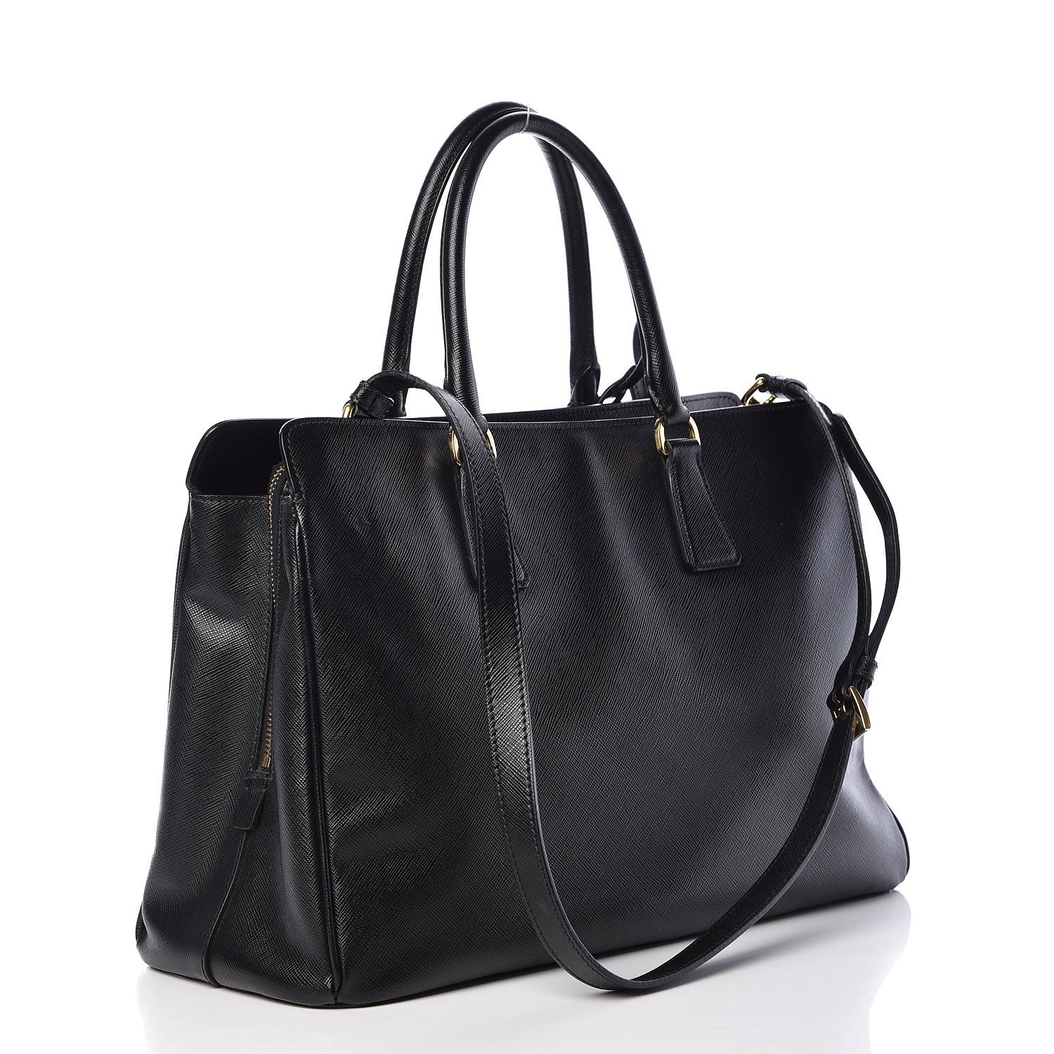 Prada Saffiano Lux Large Top Handle Open Tote Black 3 of 10