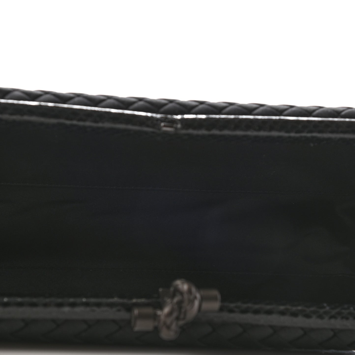 Satin Ayers Intreccio Impero Stretch Knot Clutch Black