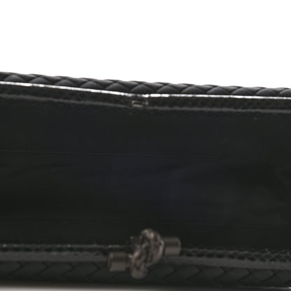 Bottega Veneta Satin Ayers Intreccio Impero Stretch Knot Clutch Black 5 of 9