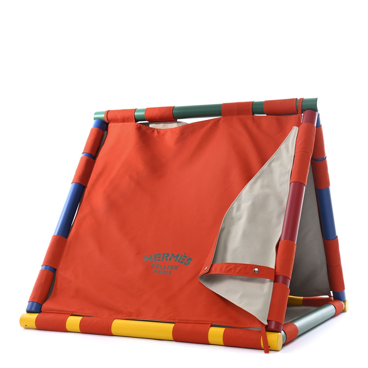 Hermes Canvas Cavaletti Doghouse Feu Gris Carriere 1 of 12
