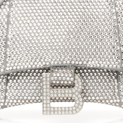 Balenciaga Strass Suede Hourglass Top Handle Bag XS Smoke Grey Crystal 9 of 11