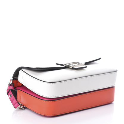 Fendi Vitello Dolce Nappa Flowerland Tri-Color Micro Double Baguette Fuxia White Ice Papavero 4 of 9