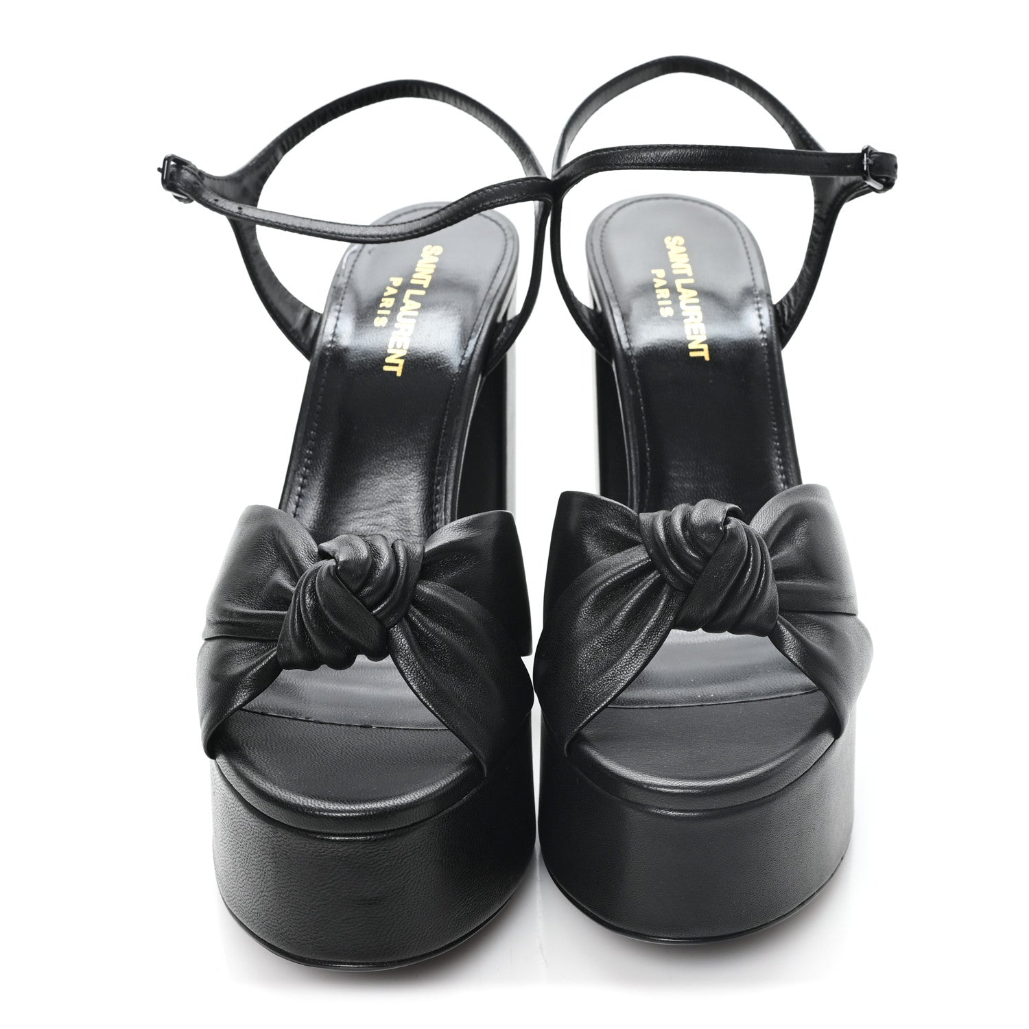 Saint Laurent Santiago Russo Bianca 85 Platform Sandals 38 Black 3 of 10