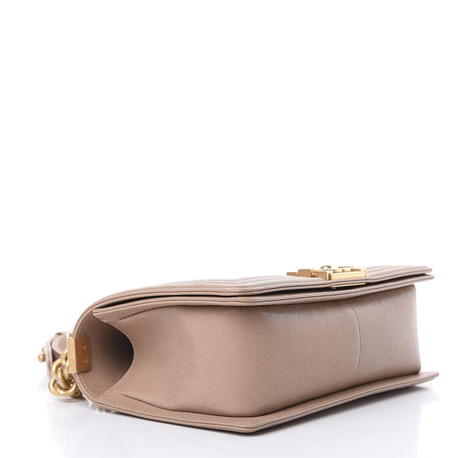 Chanel Caviar Quilted Medium Boy Flap Dark Beige 4 of 10