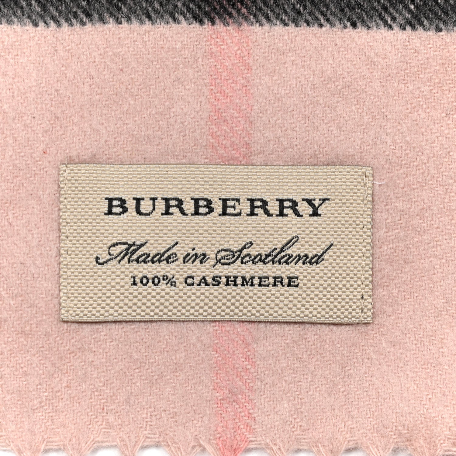 Burberry Cashmere Giant Icon Check Fringe Scarf Ash Rose 3 of 5