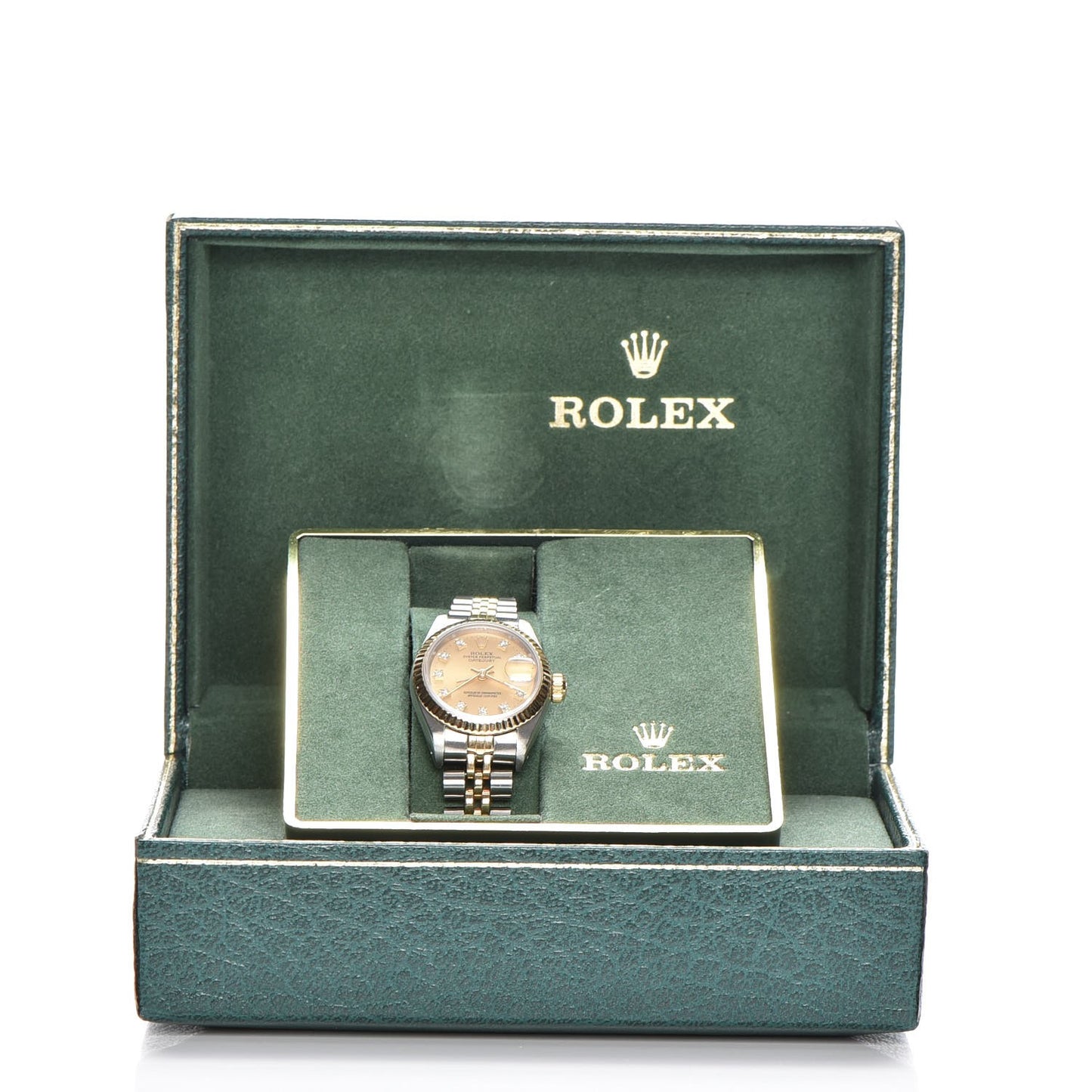 Stainless Steel 18K Yellow Gold Diamond 26mm Oyster Perpetual Datejust Watch Champagne 69173