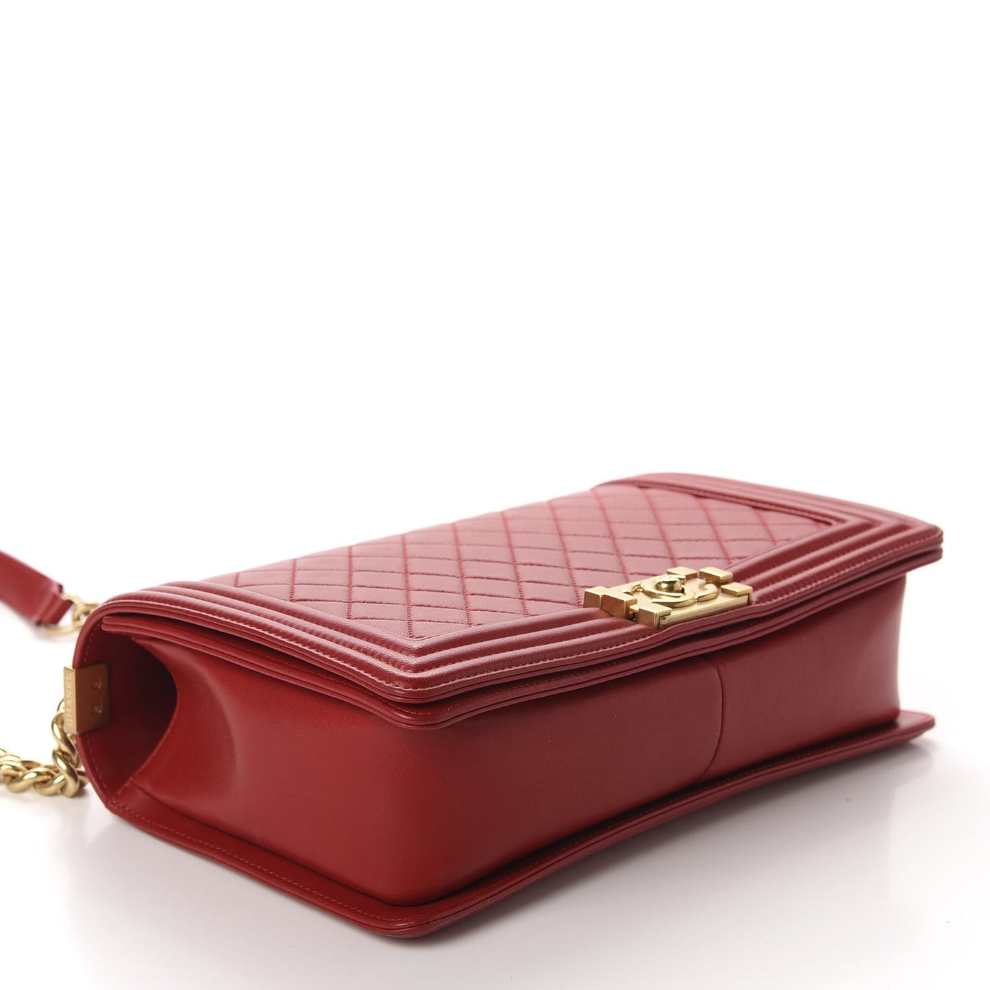 Lambskin Quilted New Medium Boy Flap Red