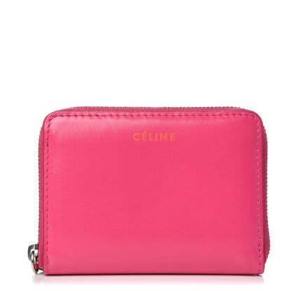 Celine Calfskin Zip Around Card Holder Wallet Fuchsia 1 of 9