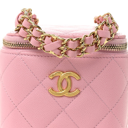 Chanel Caviar Quilted Tiny CC Vanity Case With Chain Pink 8 of 11
