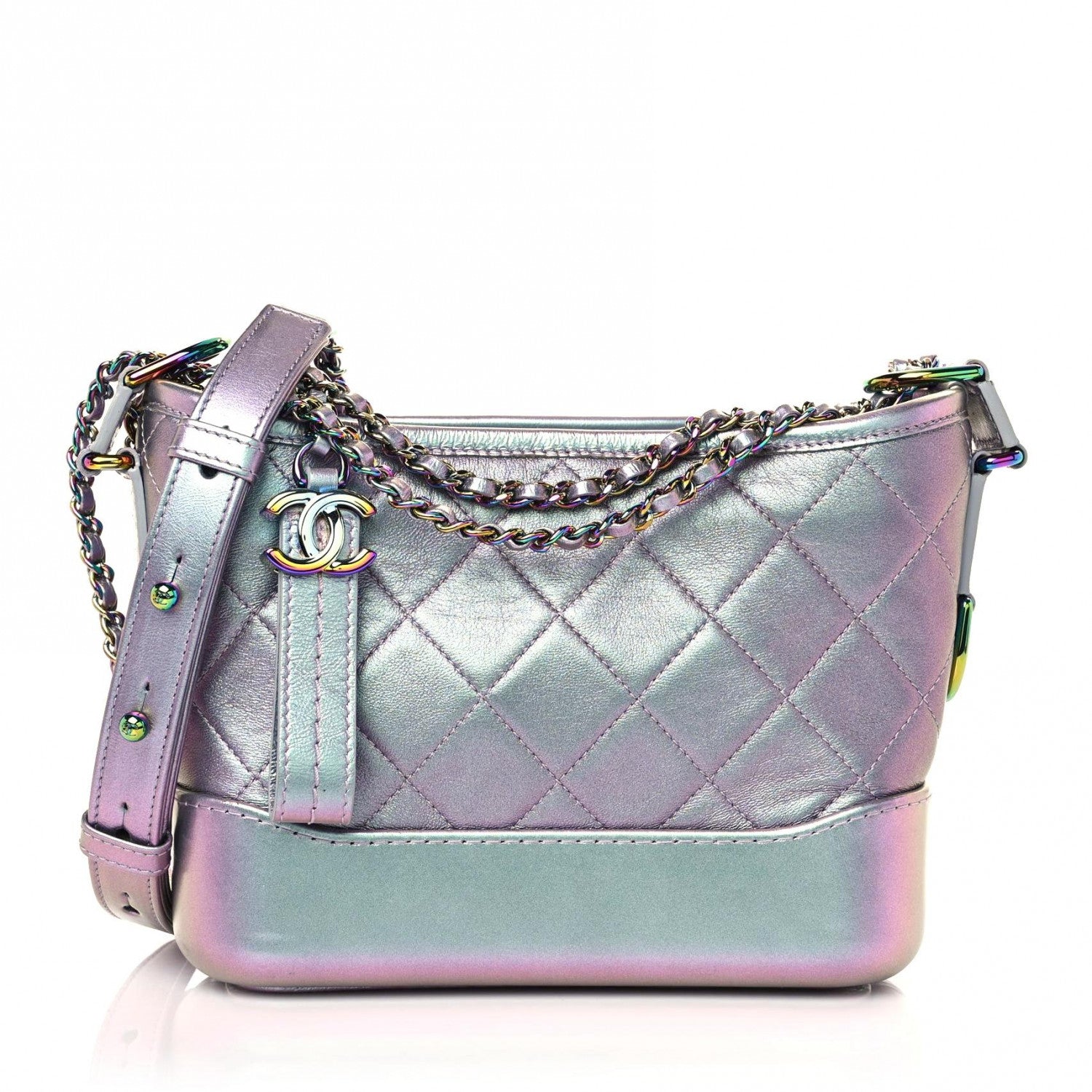 Chanel Iridescent Lambskin Calfskin Quilted Small Gabrielle Hobo Light Purple 1 of 16