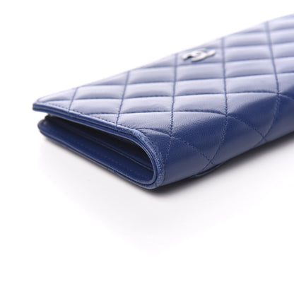Chanel Lambskin Quilted Yen Wallet Blue 8 of 10