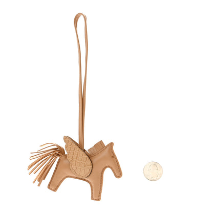 Hermes Milo Lambskin Matte Alligator Touch Grigri Rodeo Pegase Horse Bag Charm PM Chai 2 of 6