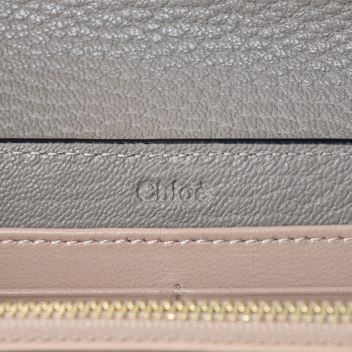 Chloe Grained Lambskin Drew Long Wallet with Flap Motty Grey 6 of 8
