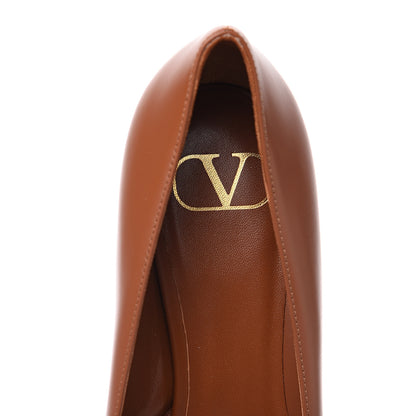 Valentino Garavani Calfskin Tonal Vlogo 45mm Pumps 37.5 Saddle Brown 6 of 9