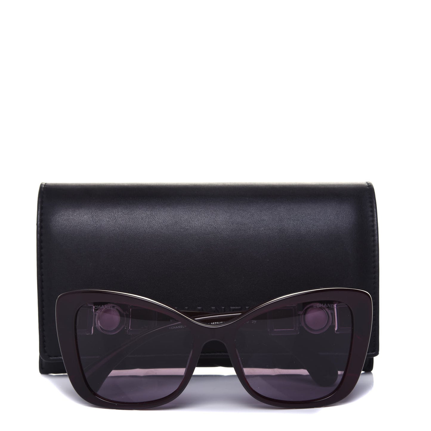 Acetate Pearl Butterfly Sunglasses 5445-H-A Dark Red